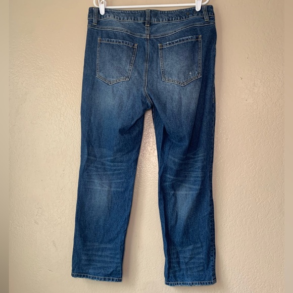 CABI Ditressed 100% Boyfriend Straight Leg Denim Jeans Size 10 4152 - Picture 3 of 4